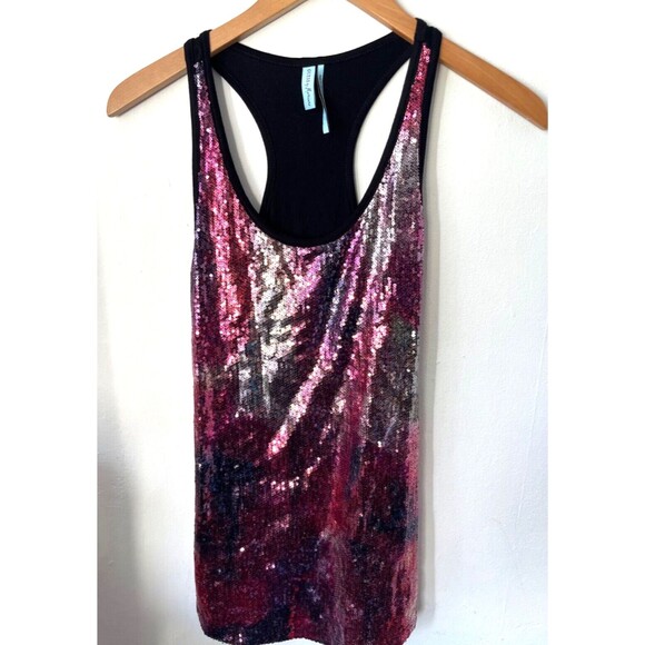Vintage Y2K Guess by Marciano Pink Sequins Tank Top size XS - Picture 1 of 3